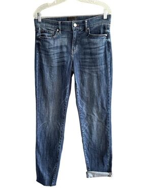 WHBM Girlfriend Jeans Mid Rise Dark Wash Denim Blue Size 6